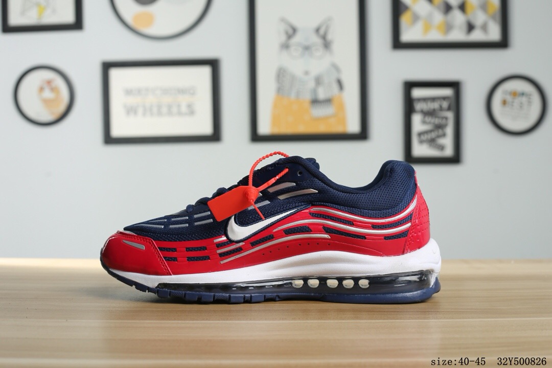2018 Men Nike Air Max 97 Red Blue White Running Shoes
